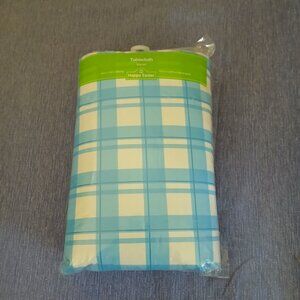 Tablecloth oblong Vinyl square pattern 60" x 102" by Mantel